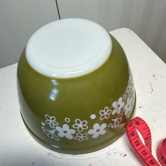 PYREX 401 (1.5 pint) green white Spring Blossom Crazy Daisy - Picture 8 of 15
